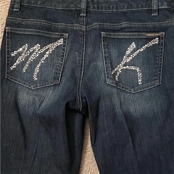 Michael Kors Blue Flare Wide Leg Jeans - Picture 3 of 4